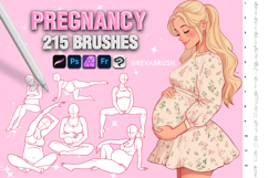 215 Pregnancy Procreate Brushes - couples, woman, baby Product Image 1
