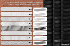 115 Procreate Watercolour Paper texture brushes Product Image 7