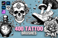 400 Procreate Tattoo - Flowers, Mushrooms, Potions brushes Product Image 1