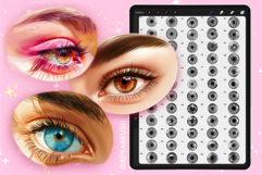 Procreate 200 Eye Iris &amp; Pupil stamp Brushes Product Image 3