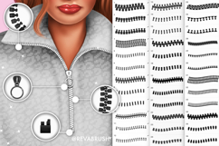 155 Procreate Zipper Button Stitch Fashion Fabric Brushes Product Image 2