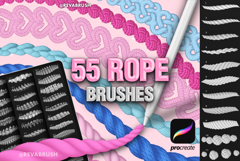 55 Procreate Rope Embroidery Dynamic Stitch Brushes Product Image 1
