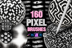 160 Procreate &amp; Photoshop Pixel Bit Textures pattern brushes Product Image 1