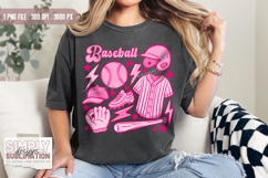 Pink Baseball Sublimation Design |PNG Product Image 1