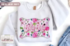 Pearls & Flowers Mama Buckle Digital Design | Png | Pink Product Image 1