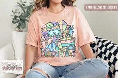 Beach Vibes T-shirt Design | Sublimation | DTF |PNG Product Image 1