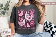 Just A Girl Who Loves Chickens | Dtf | Sublimation Png Product Image 1