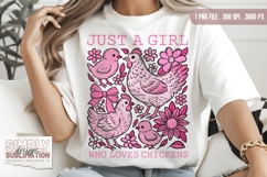 Just A Girl Who Loves Chickens | Dtf | Sublimation Png Product Image 2
