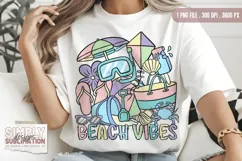 Beach Vibes T-shirt Design | Sublimation | DTF |PNG Product Image 2