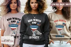 Red, White, & Boozy |American Martini| USA |Sublimation Product Image 1