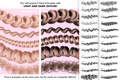 150 Procreate Hair Curly Outline Anime Manga dynamic brushes Product Image 4