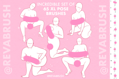 Procreate Female Body positive pose Adult Mature brushes Product Image 2