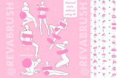 Procreate Women Female Pose Reference Body stamp brushes Product Image 4