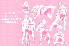 Procreate Adult Male Pose Love Gay Manga pose brushes Product Image 2