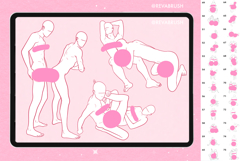 Procreate Adult Male Pose Love Gay Manga pose brushes Product Image 4