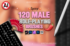 Procreate Adult Mature Male Anatomy pose stamp brushes Product Image 1