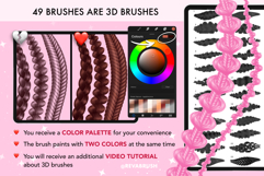 Procreate Hair braids brushes. Anime Manga Portrait Face Product Image 5