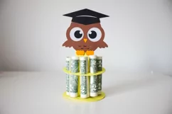 Graduation Money Cake Svg, Owl Money Cake Cash Gift Template Product Image 2