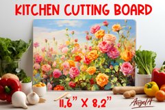 Kitchen cutting board, wall decor / field of flowers, roses Product Image 1