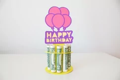 Happy Birthday Money Cake Svg, Money Cake Cash Gift Template Product Image 3