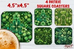 St Patricks day square coaster sublimation / clover pattern Product Image 1