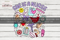 She is a Nurse T-Shirt Design | Png | Sublimation Product Image 3
