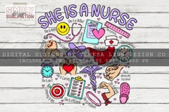 She is a Nurse T-Shirt Design | Png | Sublimation Product Image 2