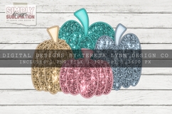 Sparkle Fall Pumpkin Sublimation PNG | DTF Transfer Design Product Image 3
