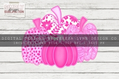 Hot Pink Fall Pumpkin Sublimation PNG | DTF Transfer Design Product Image 3