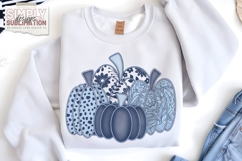 Blue Fall Pumpkin Sublimation PNG | DTF Design Product Image 2