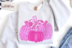 Hot Pink Fall Pumpkin Sublimation PNG | DTF Transfer Design Product Image 2