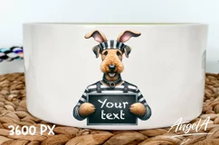 Airedale / Easter dog clipart / bad bunny / funny dog PNG Product Image 1