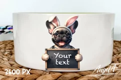 French bulldog / Easter dog clipart / bunny ears/ funny dog Product Image 1