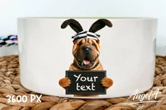 Easter dog / bad bunny / funny dog clipart / Shar pei PNG Product Image 1