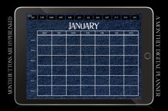 Retro Denim Monthly Undated Digital Planner iPad Calendar Product Image 1