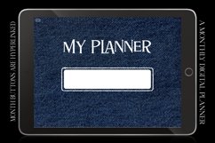 Retro Denim Monthly Undated Digital Planner iPad Calendar Product Image 2
