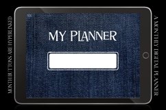 Boho Denim Monthly Undated Digital Planner iPad Calendar Product Image 1