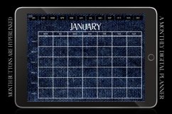 Grungy Denim Monthly Undated Digital Planner iPad Calendar Product Image 1