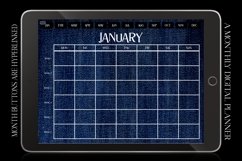 Denim Grunge Monthly Undated Digital Planner iPad Calendar Product Image 1