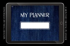 Denim Grunge Monthly Undated Digital Planner iPad Calendar Product Image 3