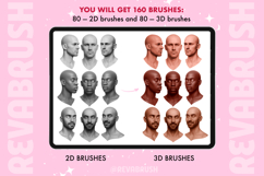 Procreate Male Head Portrait Pose Anatomy brushes Product Image 7