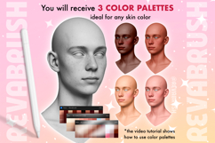 Procreate Male Head Portrait Pose Anatomy brushes Product Image 4