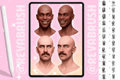 Procreate Male Head Portrait Pose Anatomy brushes Product Image 9