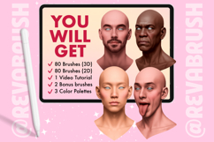 Procreate Male Head Portrait Pose Anatomy brushes Product Image 2