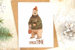 Polar Bear Sublimation PNG, Hygge Time, Bear, Coffee, Orange Product Image 5