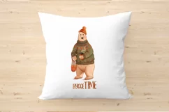 Polar Bear Sublimation PNG, Hygge Time, Bear, Coffee, Orange Product Image 4