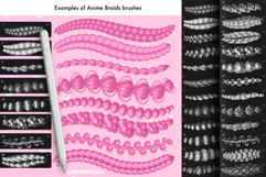 180 Procreate Hair Anime Braids dynamic outline brushes Product Image 2
