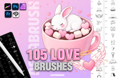 Procreate Love Valentines Day stamp brushes Product Image 1