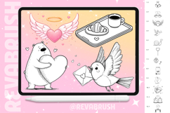 Procreate Love Valentines Day stamp brushes Product Image 2