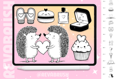 Procreate Love Valentines Day stamp brushes Product Image 3